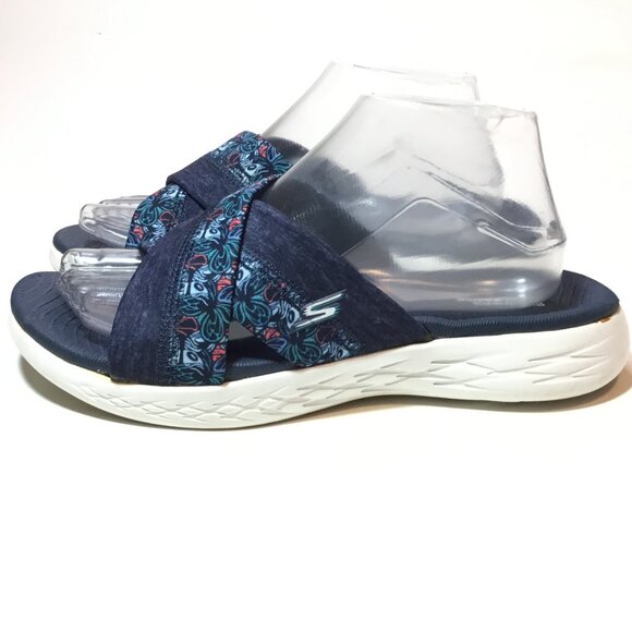 Skechers Womens Size 9 Goga Max Gen 5 Slip On Tropical Sandals Slides - Picture 2 of 9